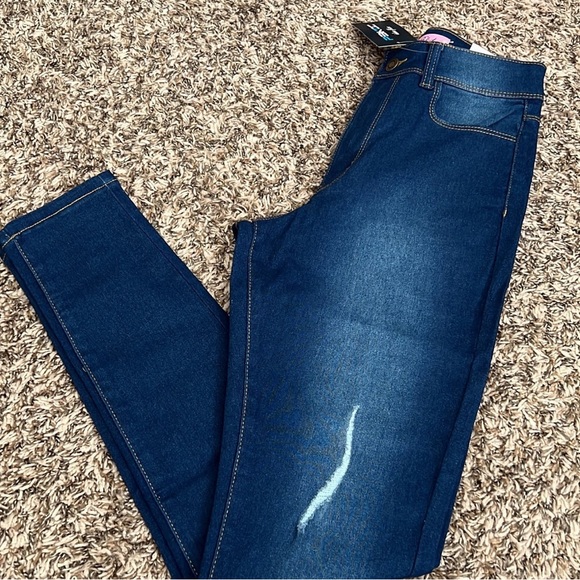 Dark Wash High Waisted Skinny Jeans - Picture 4 of 12